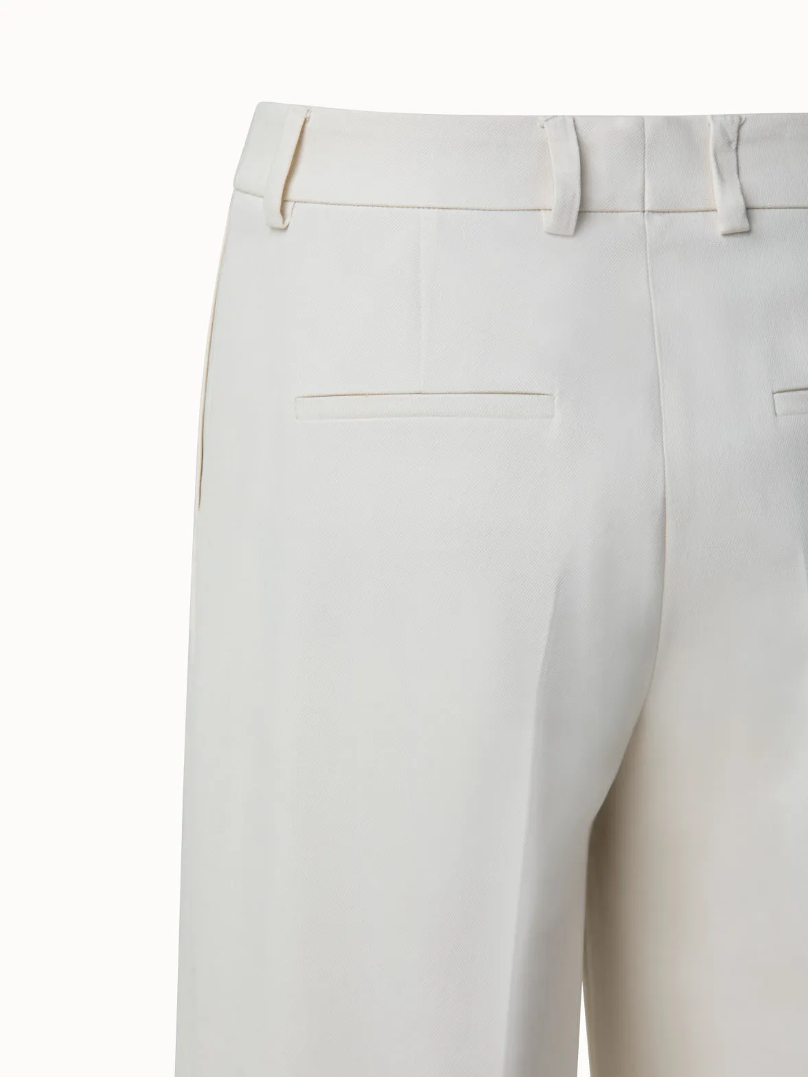 Cropped Wide Cotton Silk Double-Face Pants
