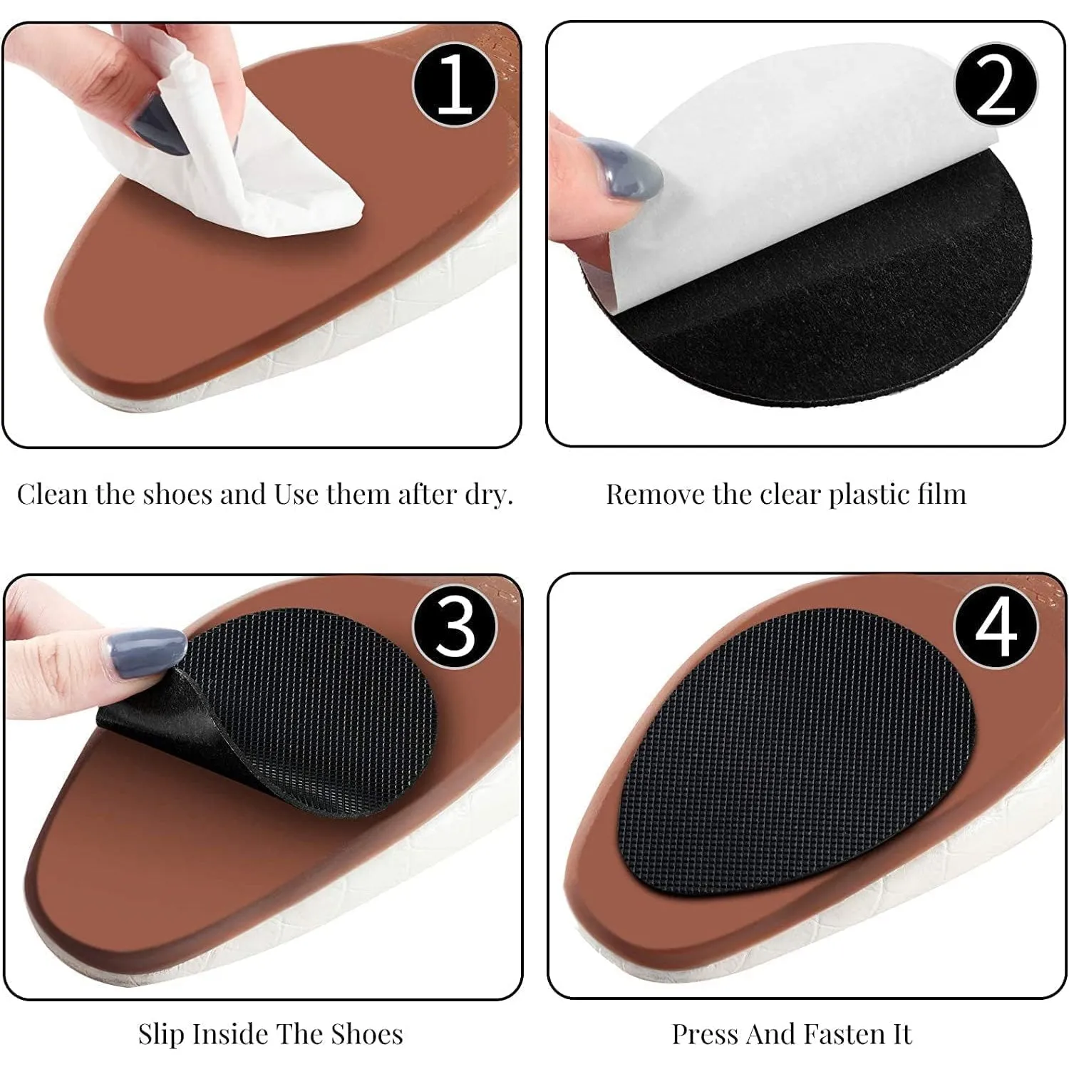 Non-Slip Rubber Shoe Pads - Self-Adhesive Sole Protectors