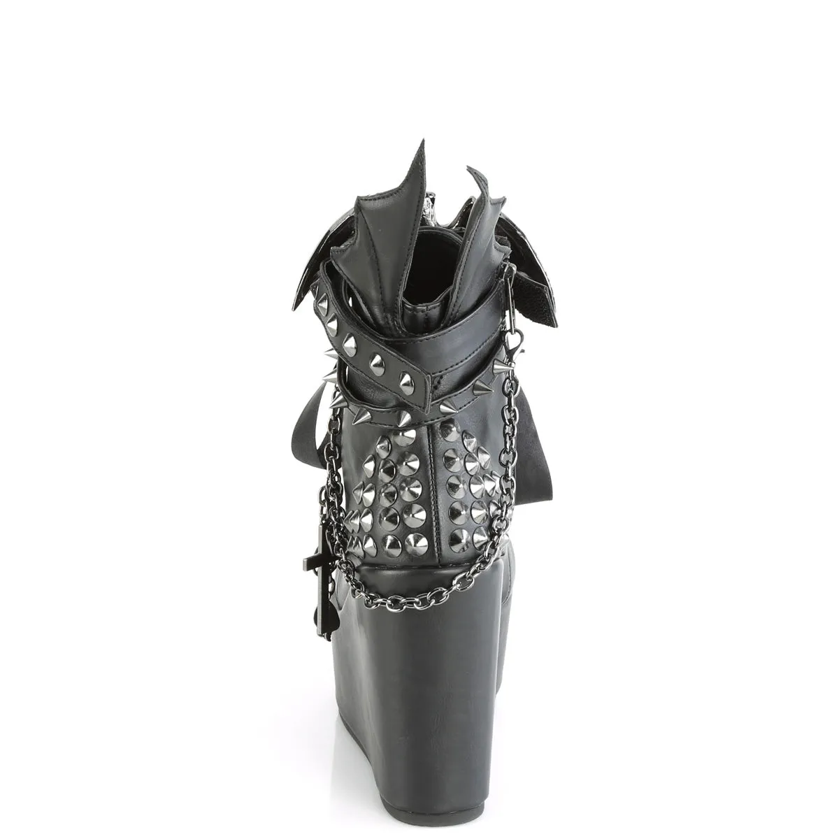 POISON-107 DemoniaCult Black Vegan Leather Sexy Women's Ankle Boots (Alternative Footwear)