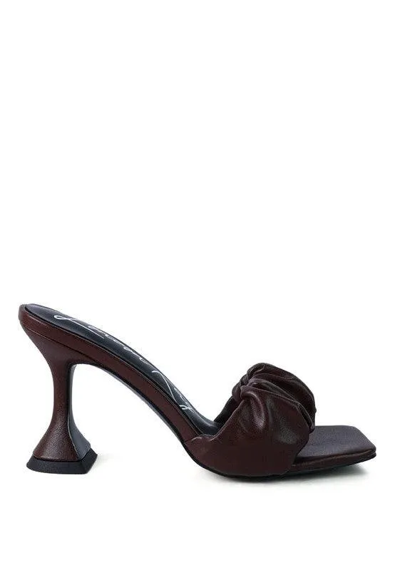 Rebel Spool Heeled Ruched Sandals