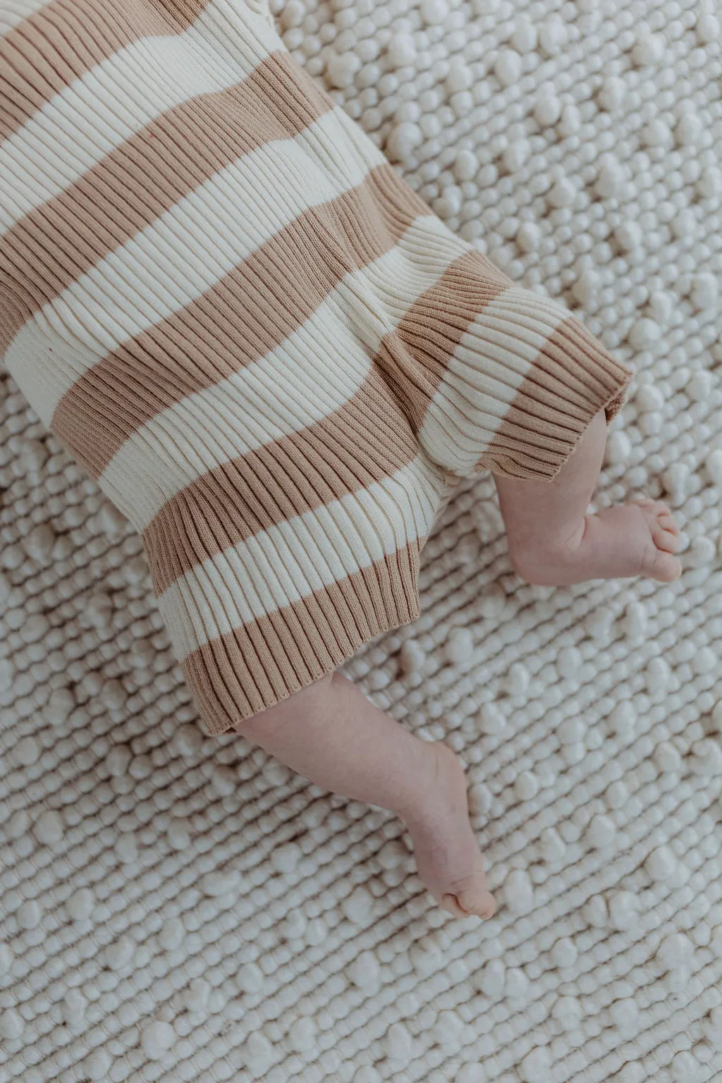 Sand Stripe Ribb Romper | Hunter and Rose