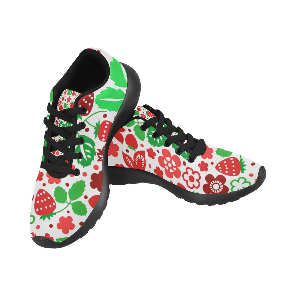 Zenzzle Red and green strawberry cats fish Women's Running shoes Casual Lightweight Athletic Sneakers US size 6-15